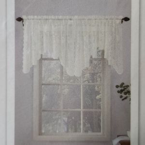 No 918 Rod Pocket Valance Ivory Lace 58"W x 32" L Alison NEW